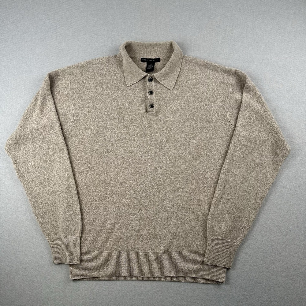 Geoffrey Beene‎ Men's Beige Long Sleeve Sweater Size Large